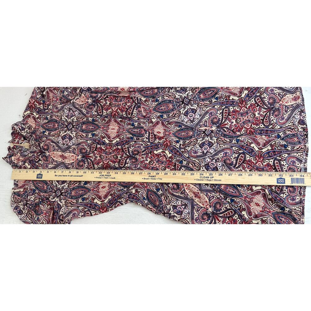 Slate & Willow Paisley Mini Dress M Dark Purple Puff Sleeve Rent The Runway Boho - Picture 7 of 9